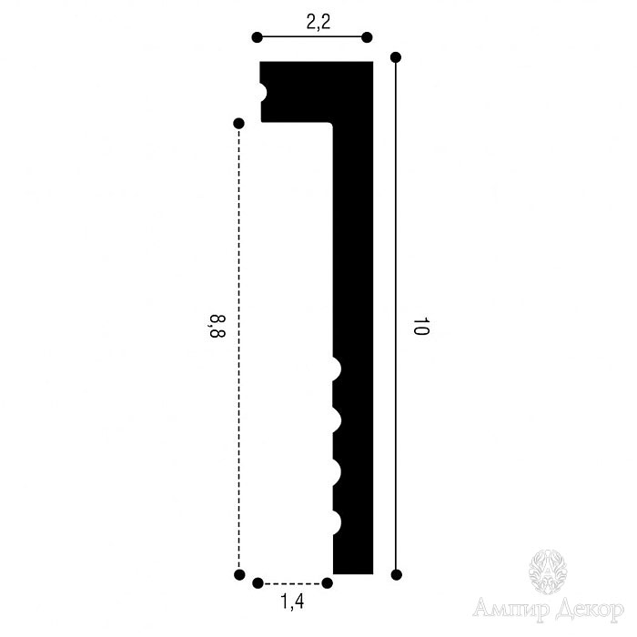 Плинтус под покраску Orac Decor Fundamentals SX171 2000×100×22