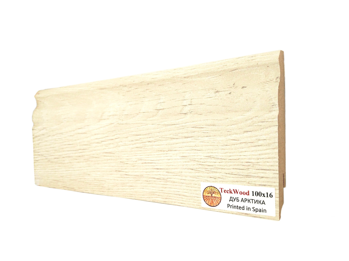 Плинтус МДФ ламинированный TeckWood дуб Арктика 2150×100×16