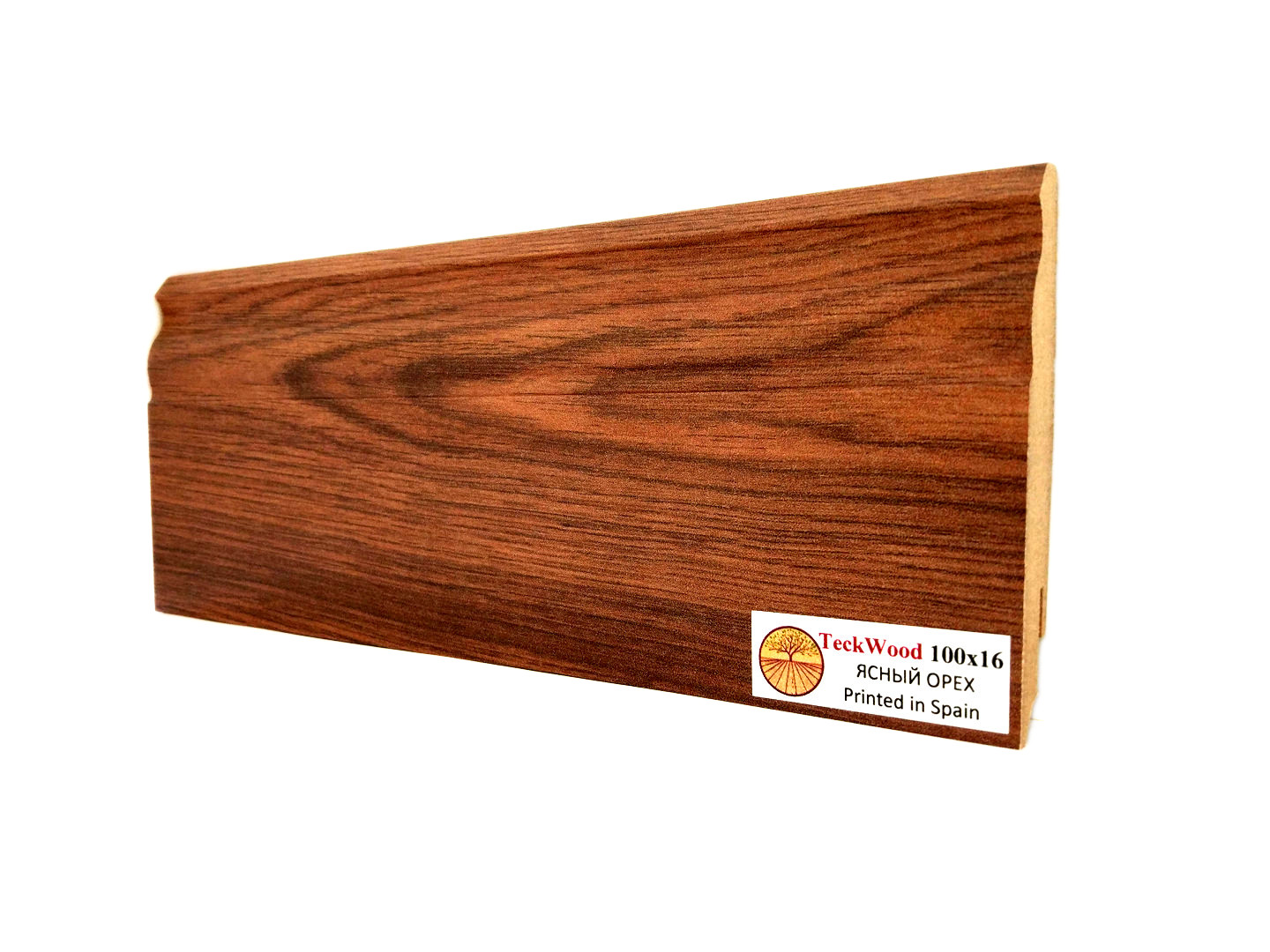 Плинтус МДФ ламинированный TeckWood Ясный орех 2150×100×16