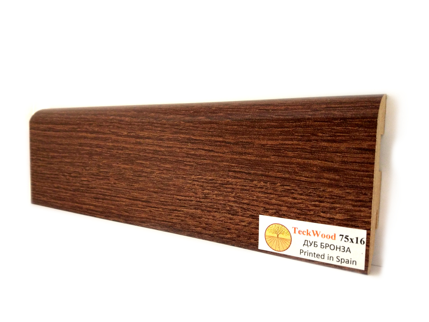 Плинтус МДФ ламинированный TeckWood Дуб Бронза 2150×75×16