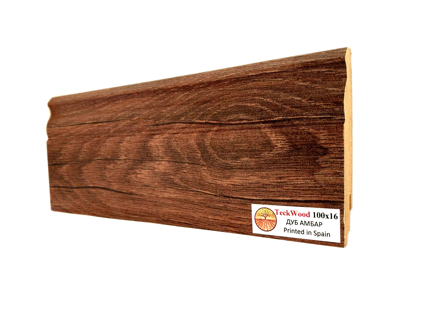 Плинтус МДФ ламинированный TeckWood дуб Амбар 2150×100×16