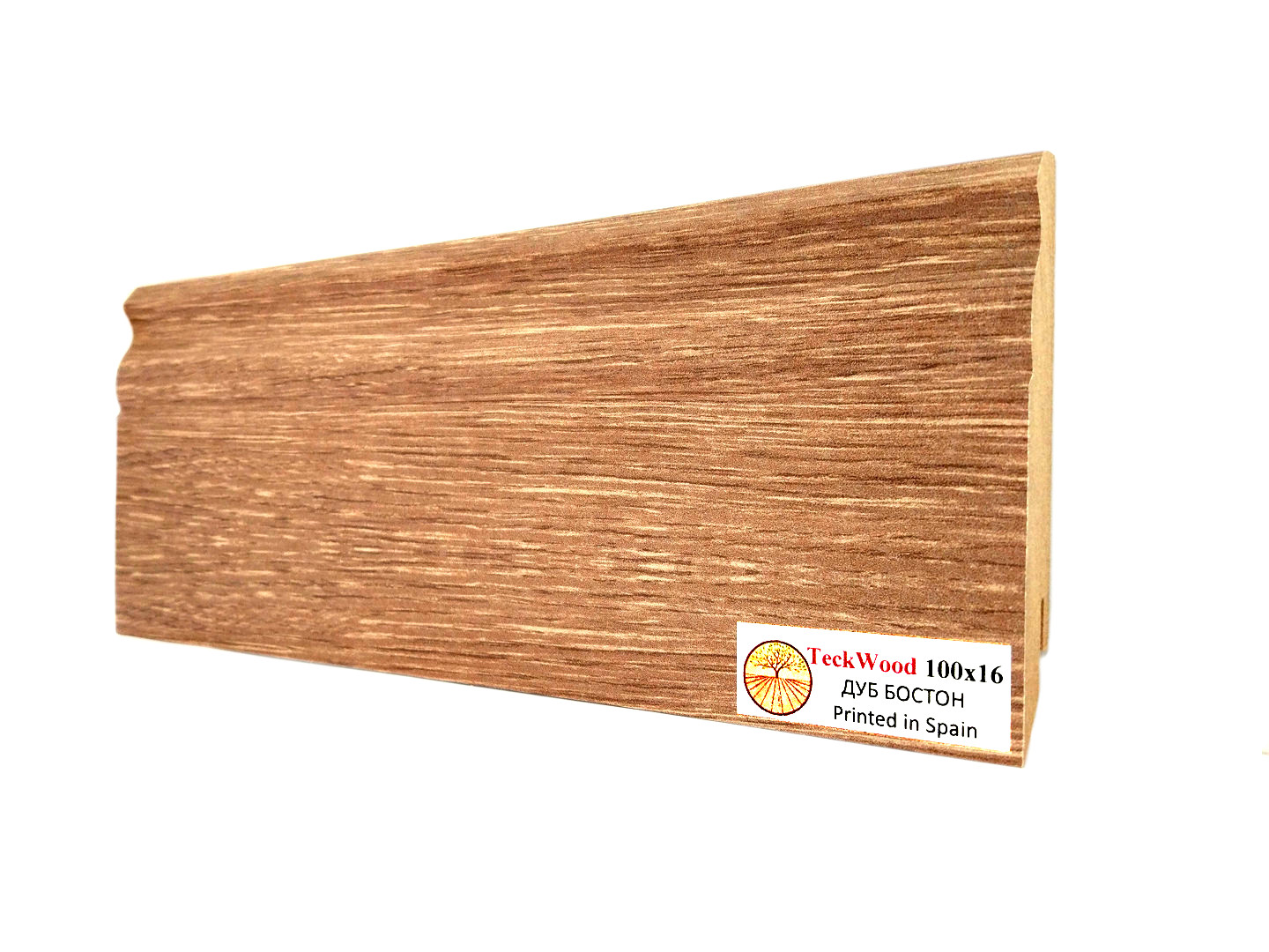 Плинтус МДФ ламинированный TeckWood дуб Бостон 2150×100×16