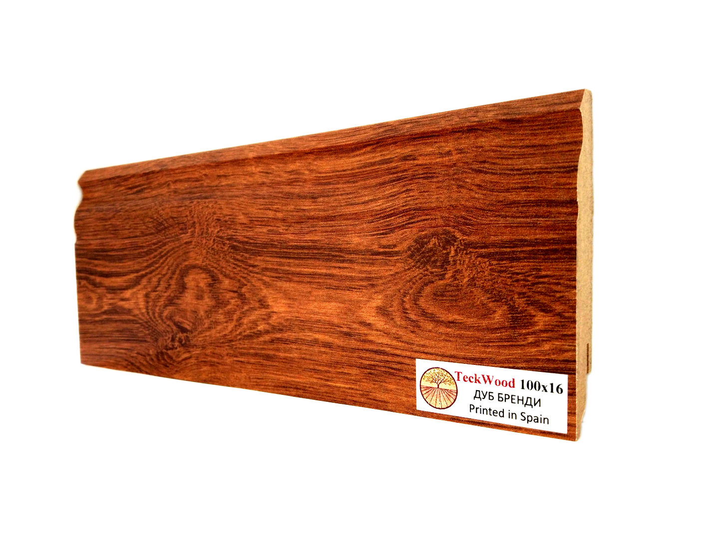 Плинтус МДФ ламинированный TeckWood дуб Бренди 2150×100×16