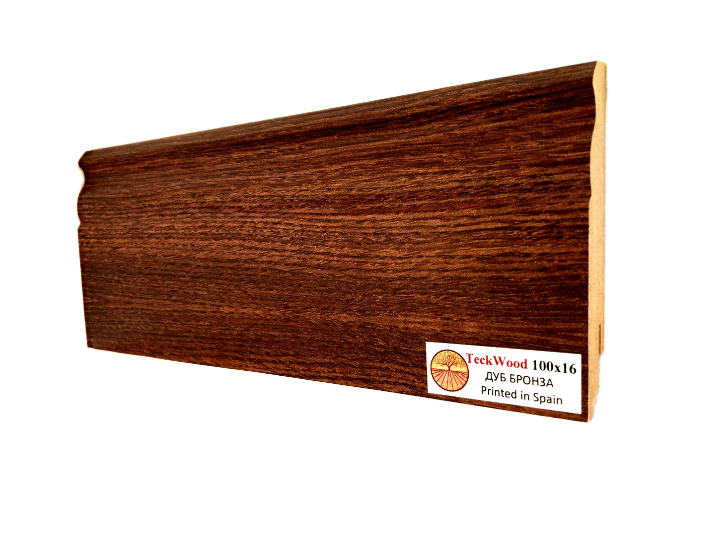 Плинтус МДФ ламинированный TeckWood дуб Бронза 2150×100×16