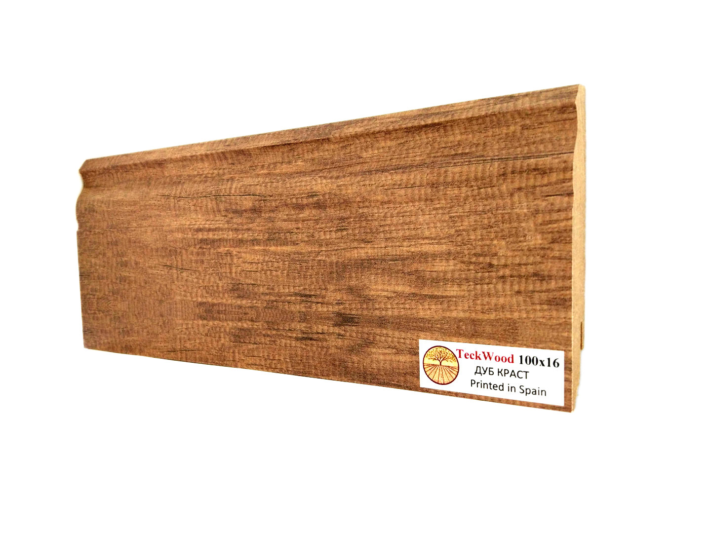 Плинтус МДФ ламинированный TeckWood дуб Краст 2150×100×16