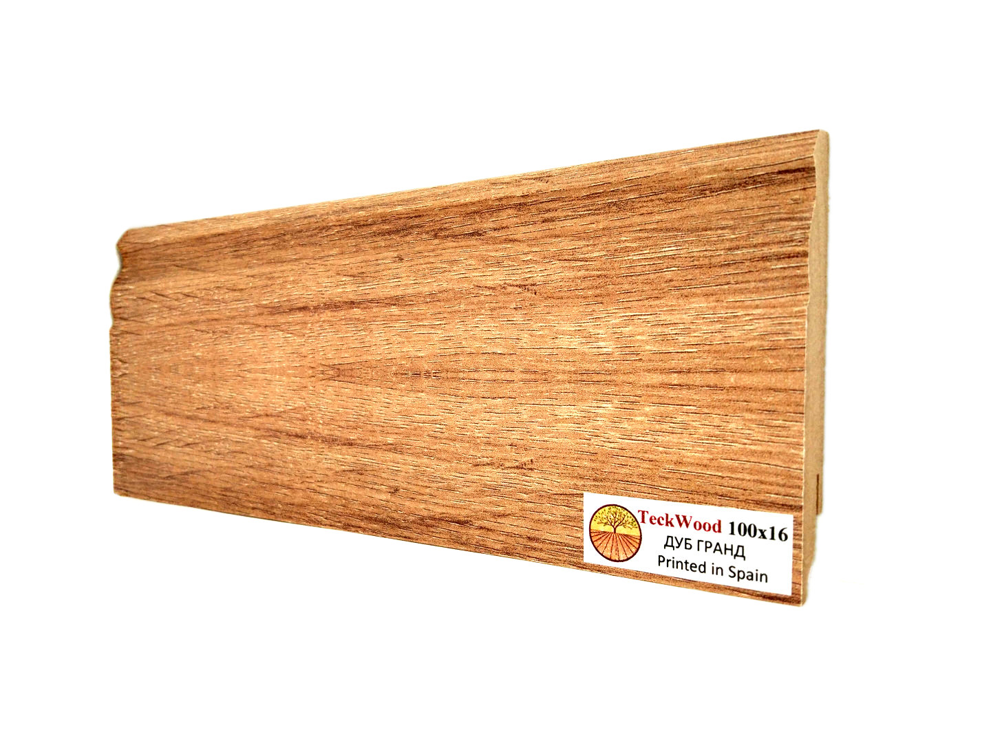 Плинтус МДФ ламинированный TeckWood дуб Гранд 2150×100×16
