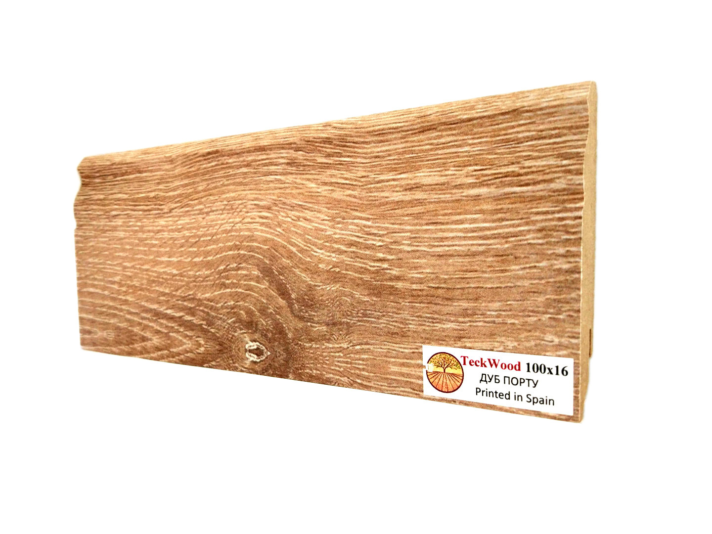 Плинтус МДФ ламинированный TeckWood дуб Порту 2150×100×16