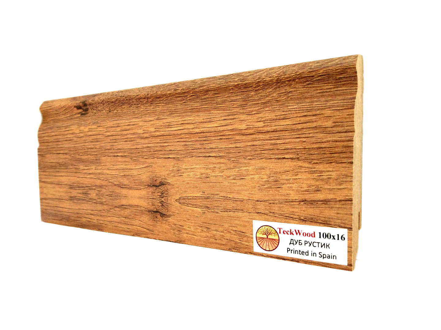 Плинтус МДФ ламинированный TeckWood дуб Рустик 2150×100×16