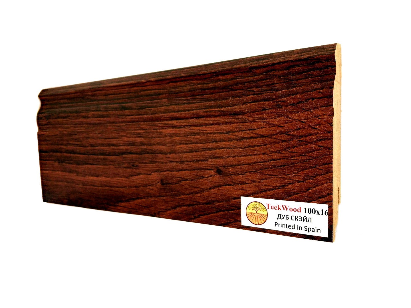 Плинтус МДФ ламинированный TeckWood дуб Скэйл 2150×100×16