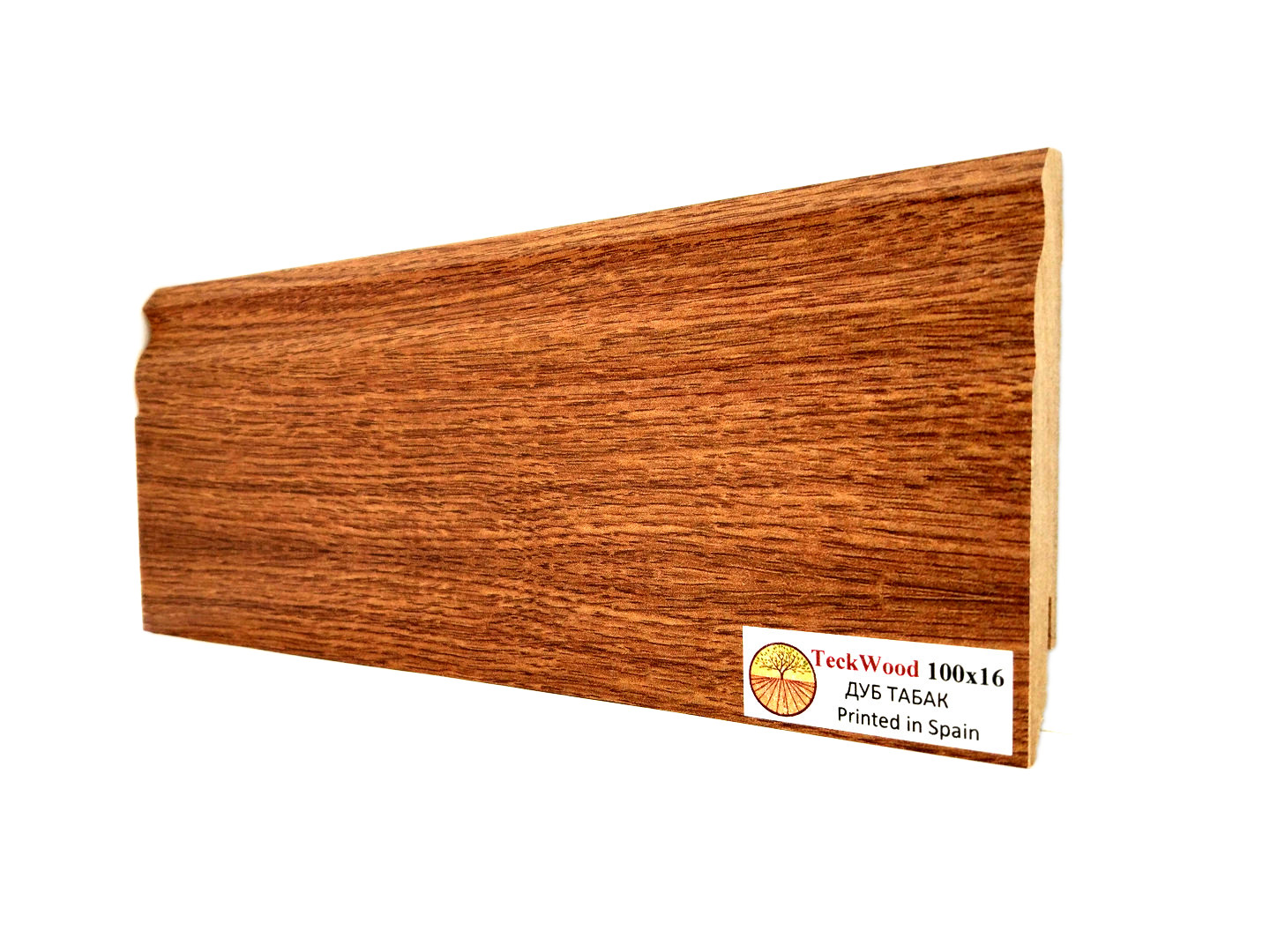 Плинтус МДФ ламинированный TeckWood Дуб Табак 2150×100×16