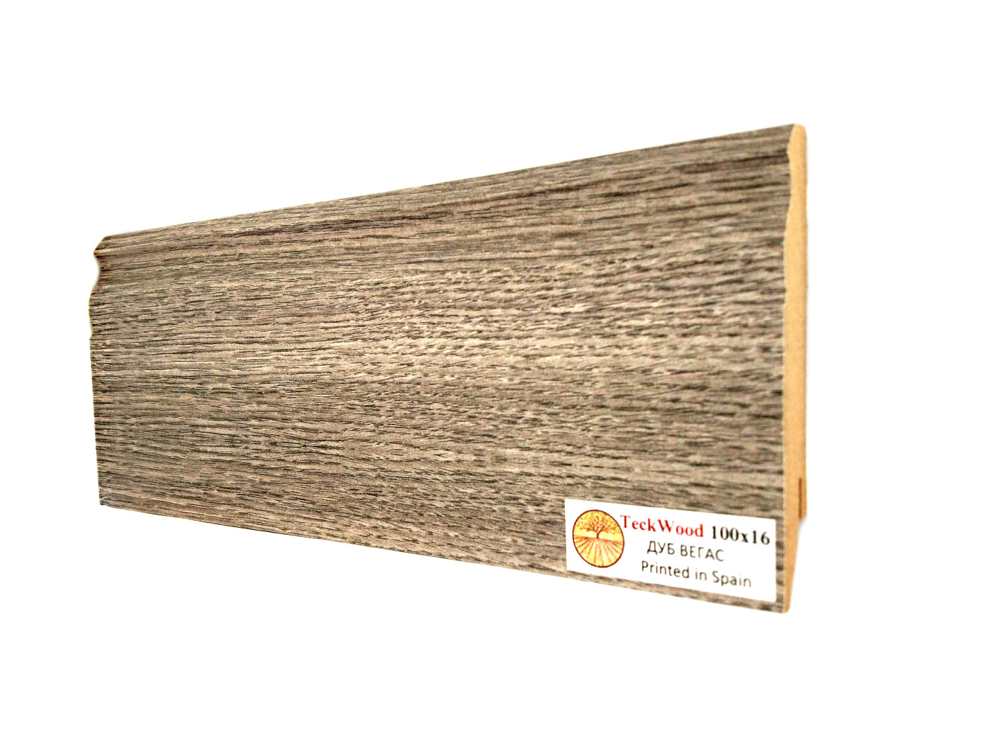 Плинтус МДФ ламинированный TeckWood дуб Вегас 2150×100×16