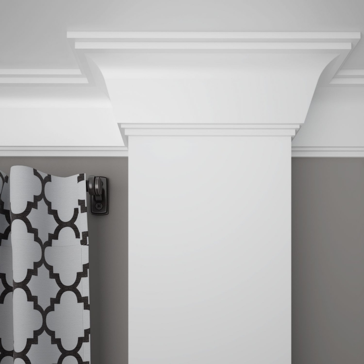 Потолочный плинтус ЛДФ под покраску Ultrawood CR 2335 i 2000×75×114 фото в интерьере