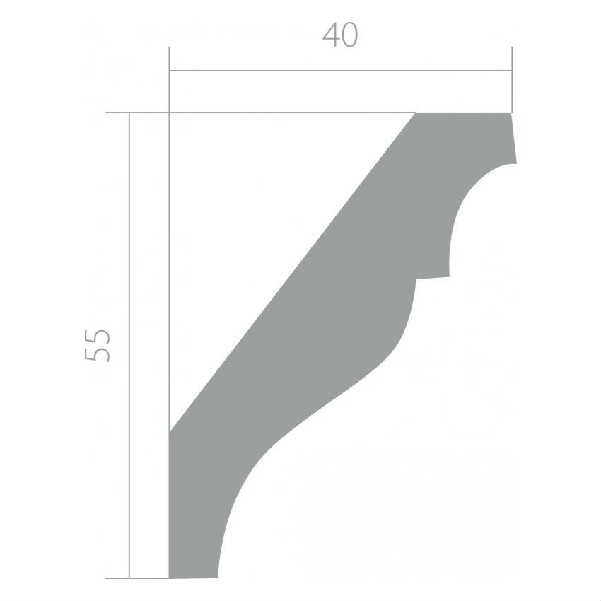 Потолочный плинтус ЛДФ под покраску Ultrawood CR 4258 с подсветкой 2440×55×40 Потолочный плинтус ЛДФ под покраску Ultrawood CR 4258 с подсветкой 2440×55×40
