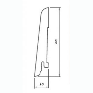 Плинтус деревянный ламинированный Pedross белый гладкий 2500×80×16 Плинтус деревянный ламинированный Pedross белый гладкий 2500×80×16