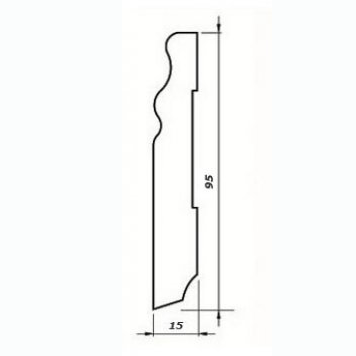 Плинтус деревянный ламинированный Pedross белый гладкий SEG100 2500×95×15 Плинтус деревянный ламинированный Pedross белый гладкий SEG100 2500×95×15