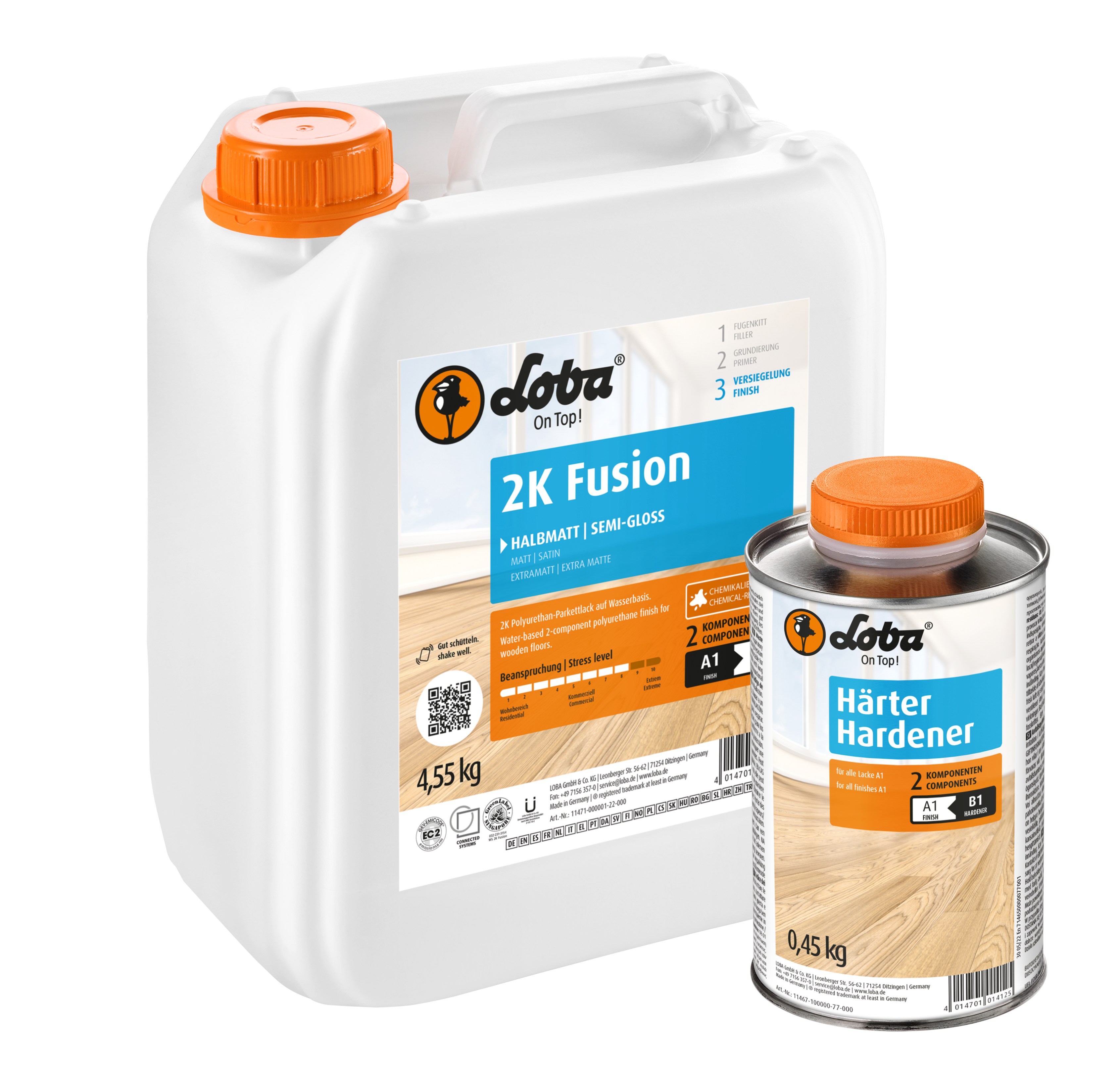 Лак для паркета Loba 2K Fusion на водной основе полуматовый 5 кг Лак для паркета Loba 2K Fusion на водной основе полуматовый 5 кг