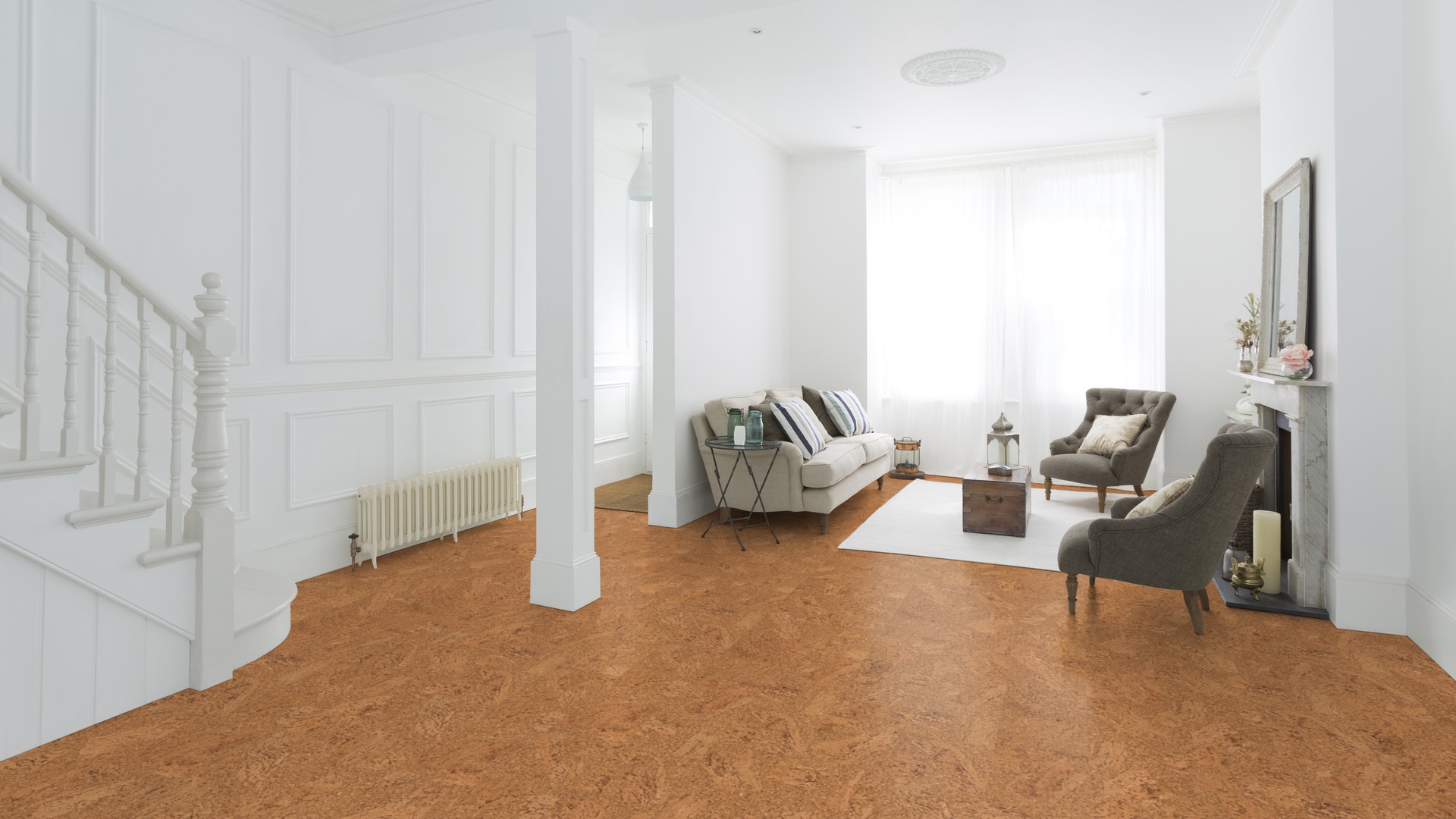Пробковый пол замковый Wicanders Cork Essence Originals Accent O841002 905×295×10,5 фото в интерьере
