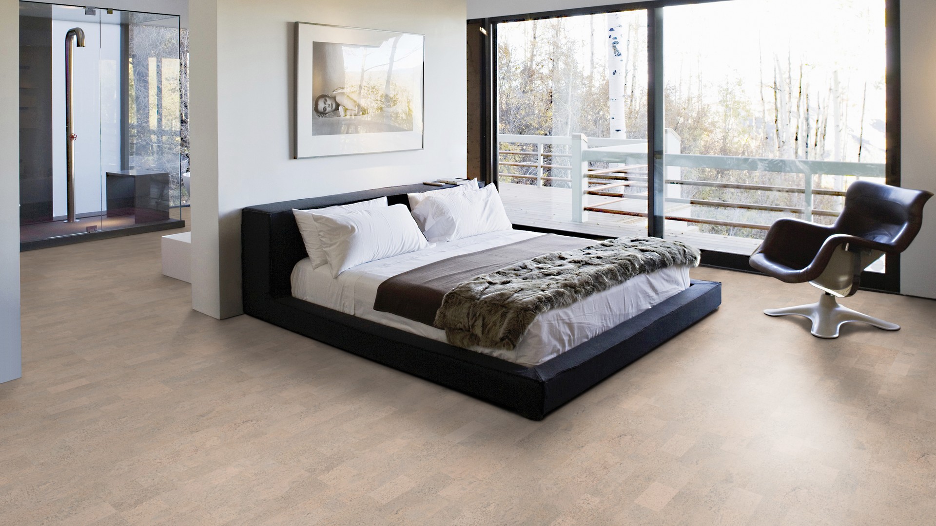 Пробковый пол замковый Wicanders Cork Essence Identity Timide I802002 905×295×10,5 фото в интерьере