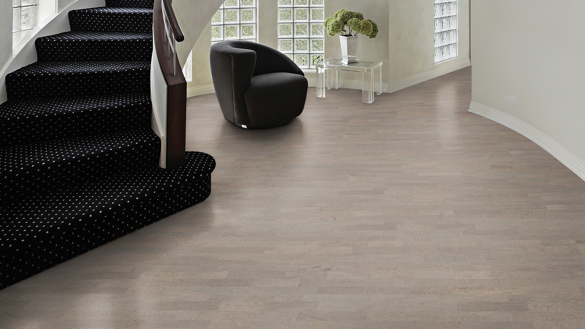 Пробковый пол замковый Wicanders Cork Essence Identity Silver I803002 905×295×10,5 фото в интерьере