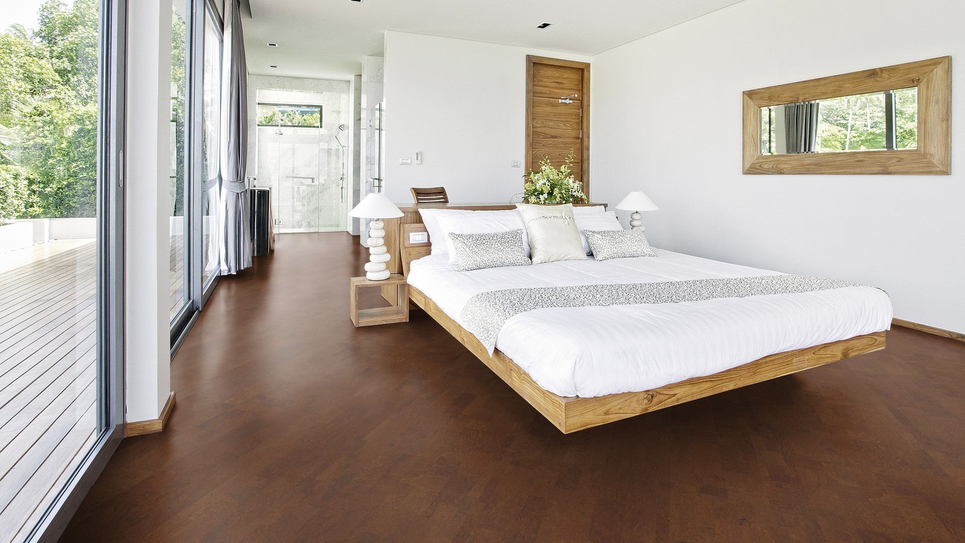 Пробковый пол замковый Wicanders Cork Essence Identity Chestnut I832002 905×295×10,5 фото в интерьере