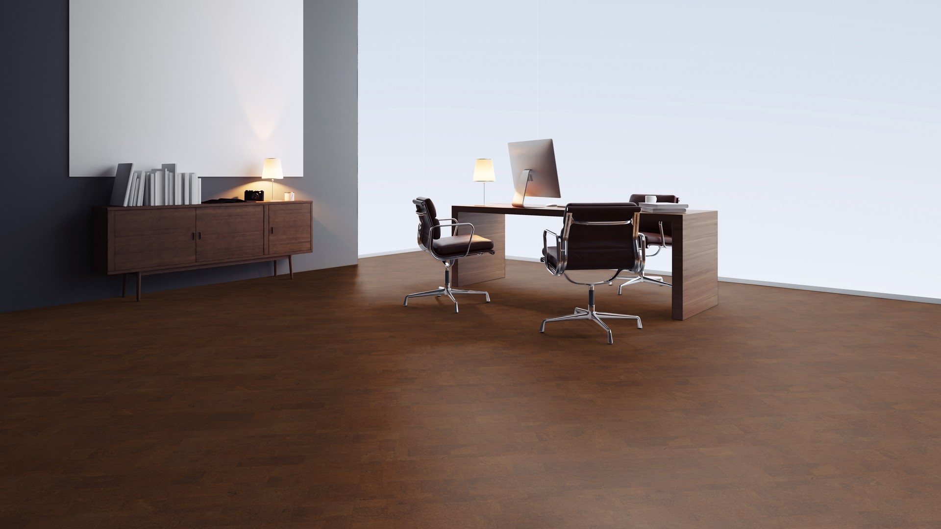 Пробковый пол замковый Wicanders Cork Essence Identity Chestnut I832002 905×295×10,5 фото в интерьере