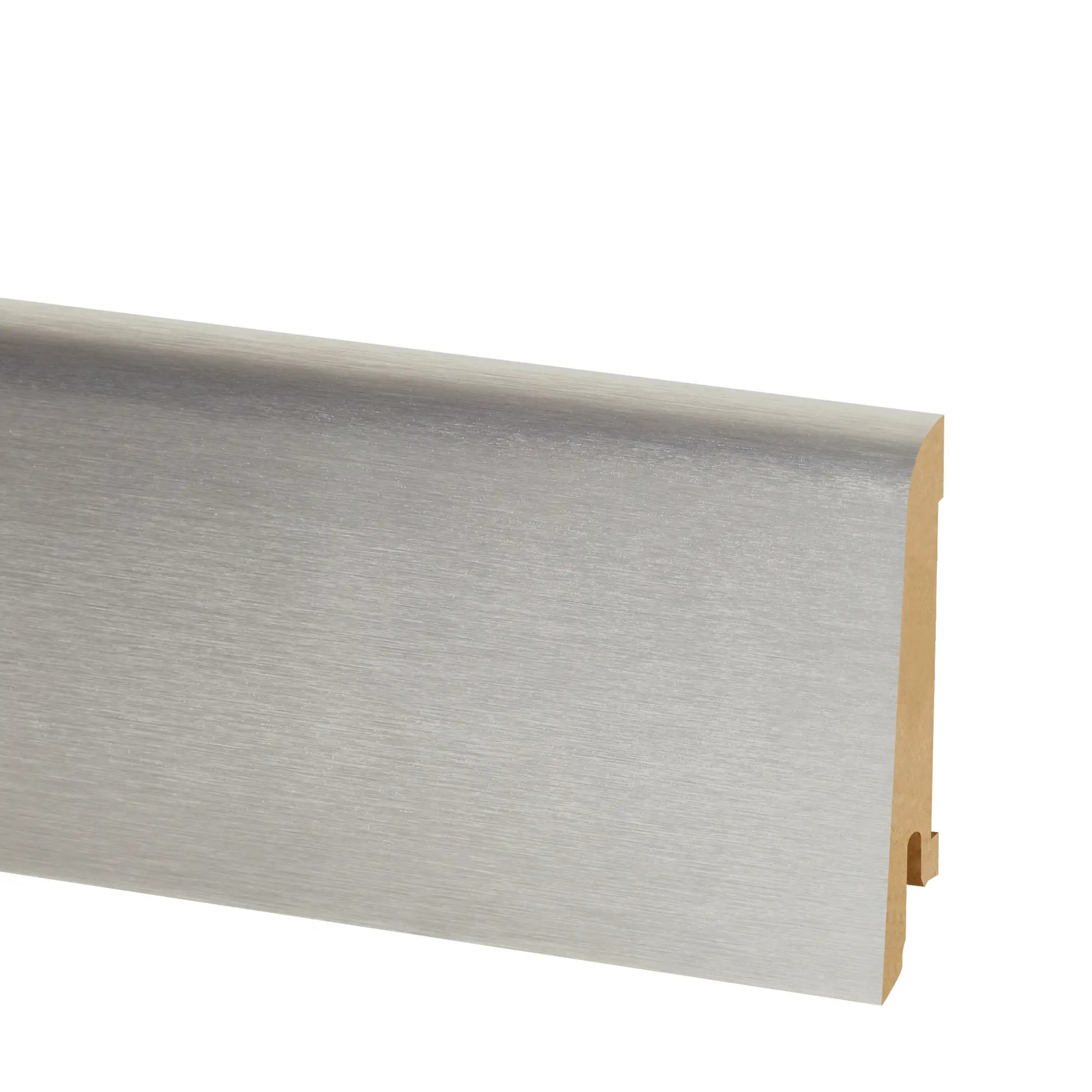 Плинтус МДФ фольгированный Pedross P1010 алюминий светлый 2500×60×15 Плинтус МДФ фольгированный Pedross P1010 алюминий светлый 2500×60×15