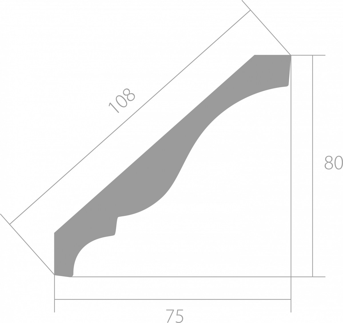 Потолочный плинтус ЛДФ под покраску Ultrawood CR 001 2440×80×75 Потолочный плинтус ЛДФ под покраску Ultrawood CR 001 2440×80×75