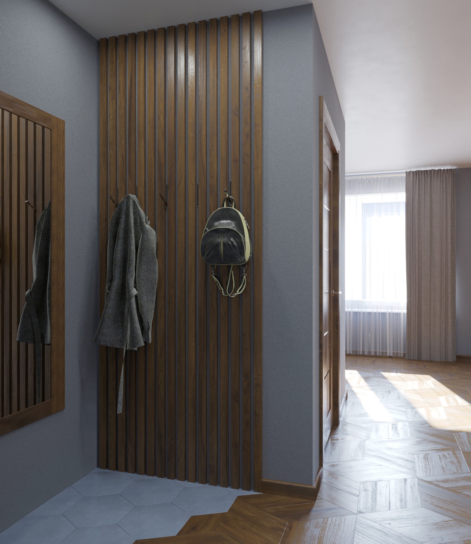 Рейка декоративная Modern Decor ламинированная 029 2750×40×22 фото в интерьере
