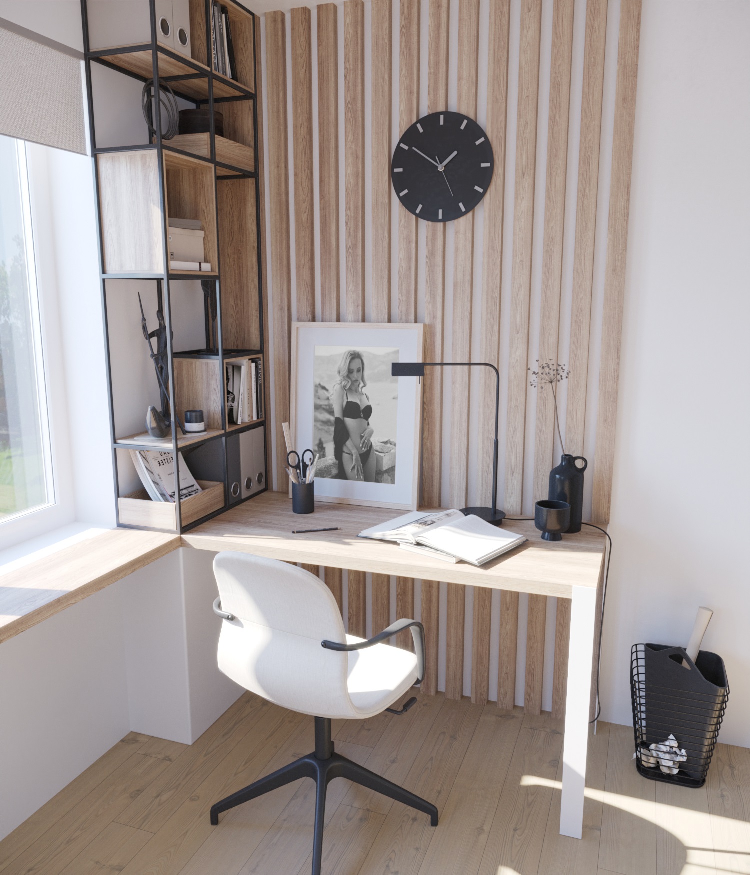 Рейка декоративная Modern Decor ламинированная 052 2750×40×22 фото в интерьере