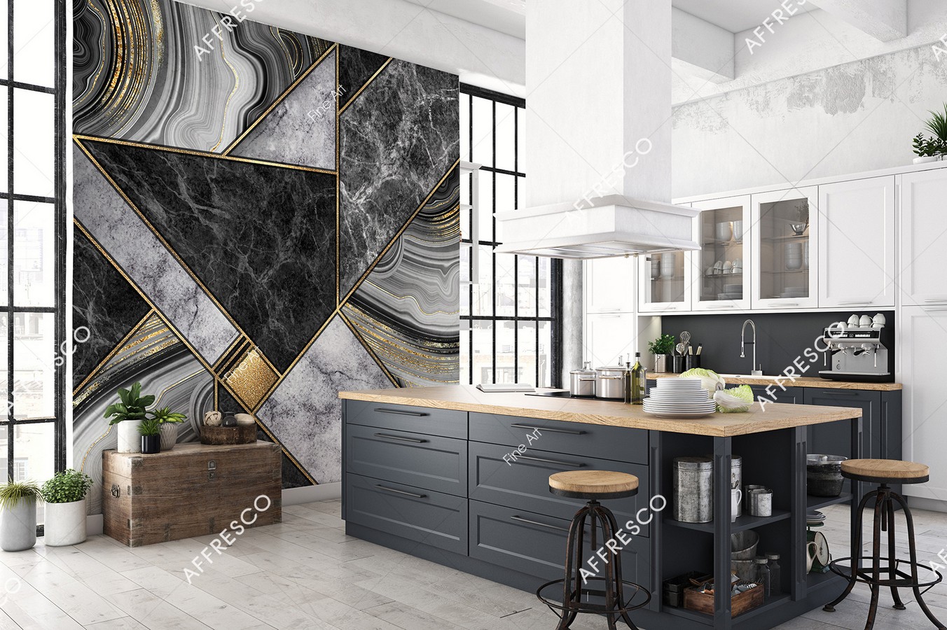 Панно Affresco Fine Art RE870-COL1 2x2,01 м фото в интерьере