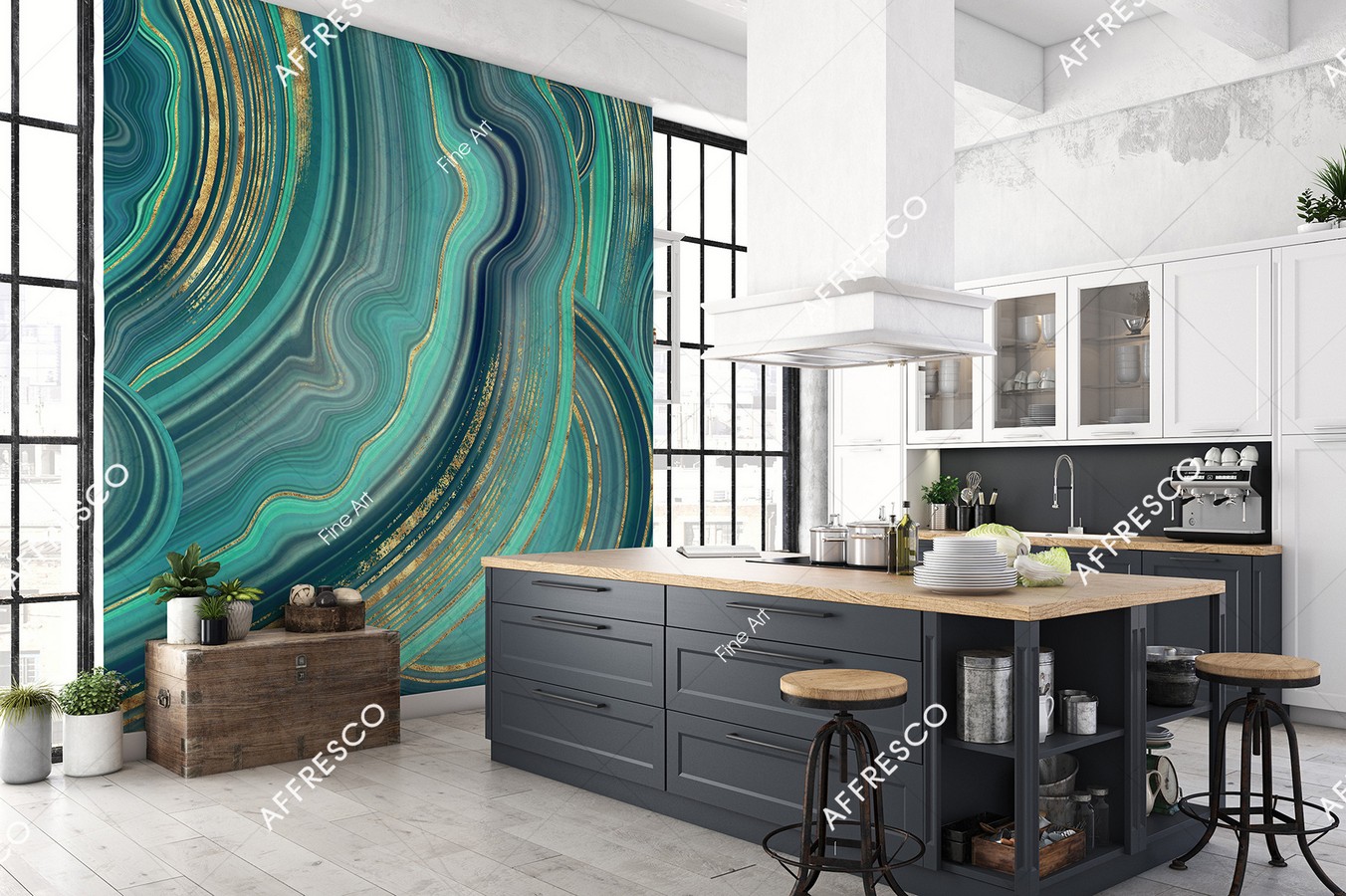 Панно Affresco Fine Art RE868-COL2 2x2,01 м фото в интерьере