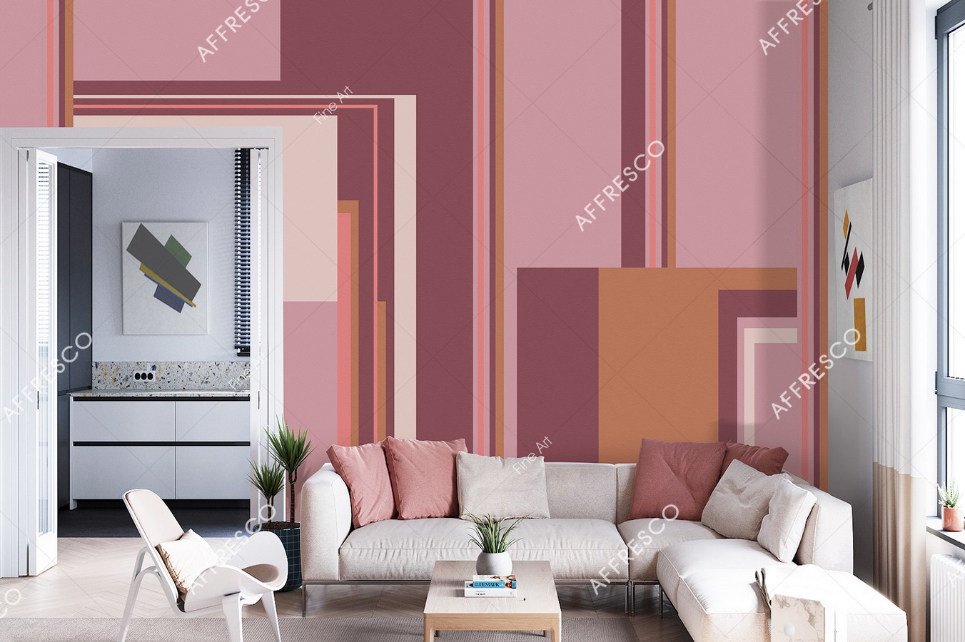 Панно Affresco Fine Art RE833-COL1 2x2,68 м фото в интерьере