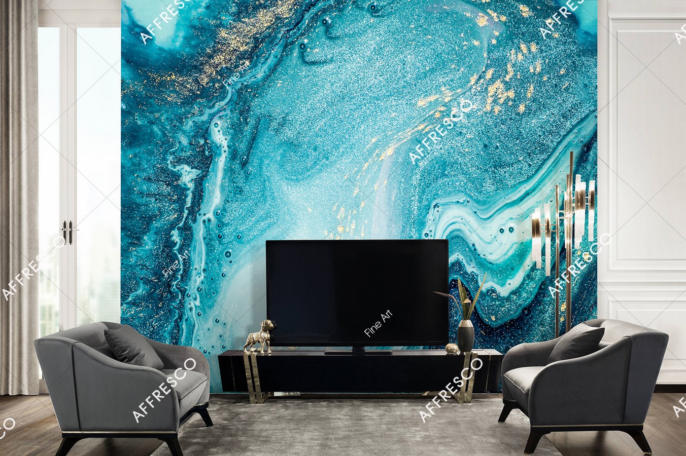Панно Affresco Fine Art RE862-COL1 2x2,68 м фото в интерьере