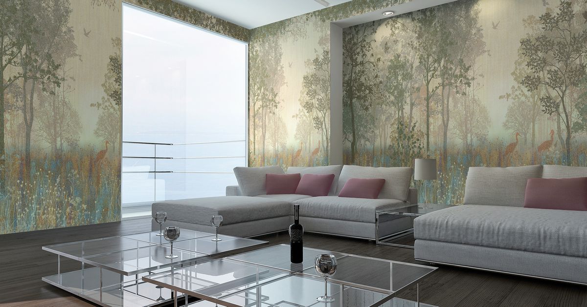 Панно Affresco Wallpaper Part 1 Serenity AB52-COL2 2x2,68 м фото в интерьере