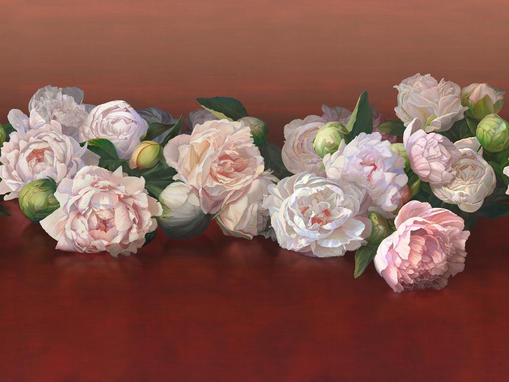 Панно Affresco Wallpaper Part 1 Peonies AB48-COL4 2x2,68 м Панно Affresco Wallpaper Part 1 Peonies AB48-COL4 2x2,68 м