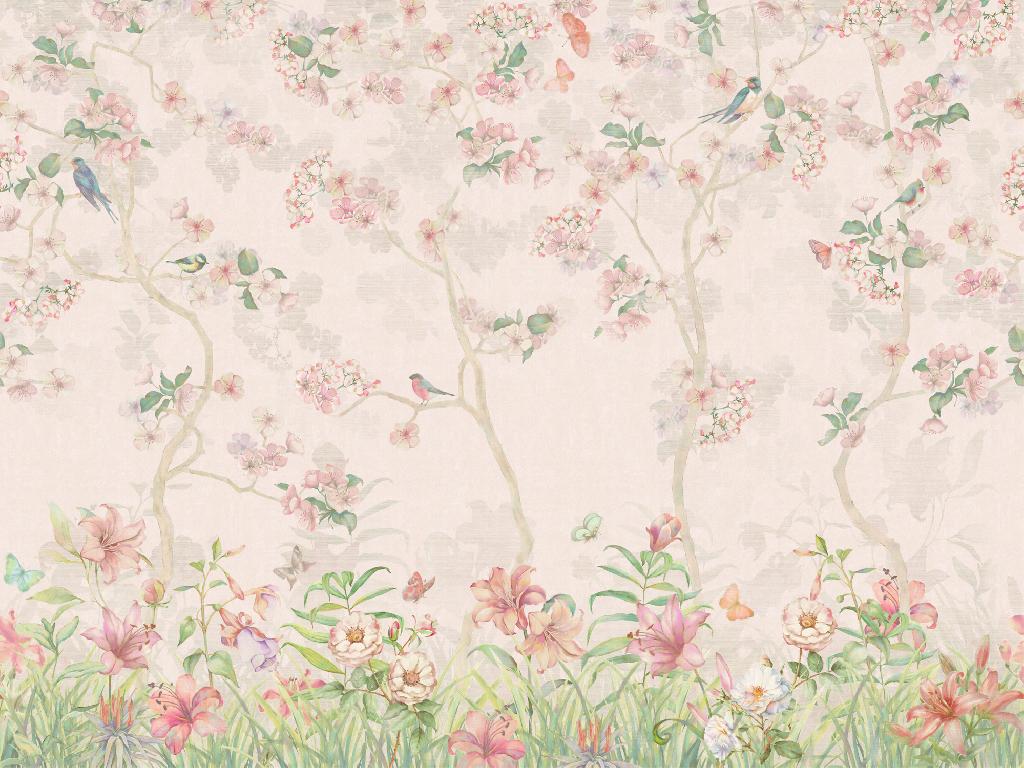Панно Affresco Wallpaper Part 1 Floral Melody AB50-COL1 2x2,68 м