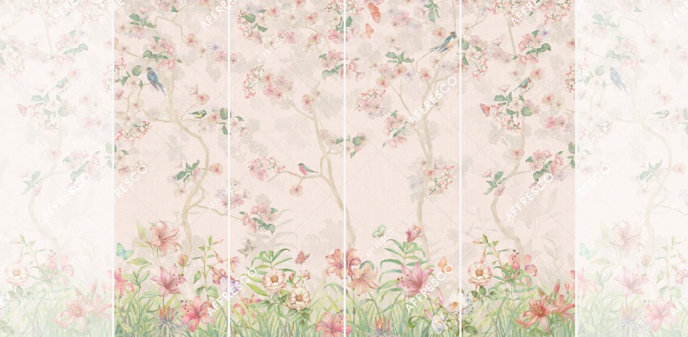 Панно Affresco Wallpaper Part 1 Floral Melody AB50-COL1 2x2,68 м