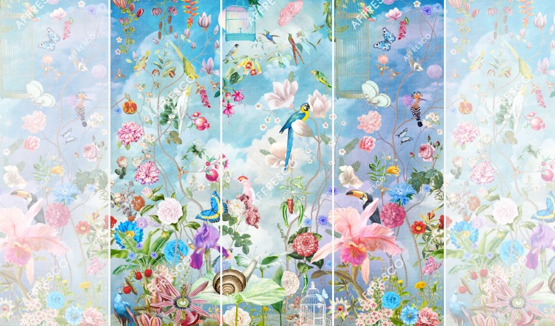 Панно Affresco Wallpaper Part 1 Morning in tsvetarium AB56-COL4 2x2,01 м Панно Affresco Wallpaper Part 1 Morning in tsvetarium AB56-COL4 2x2,01 м