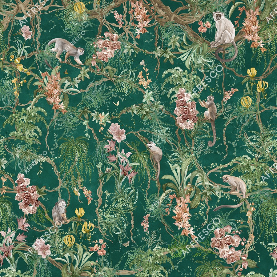 Панно Affresco Wallpaper Part 1 Monkeys AF959-COL5 2x2,01 м