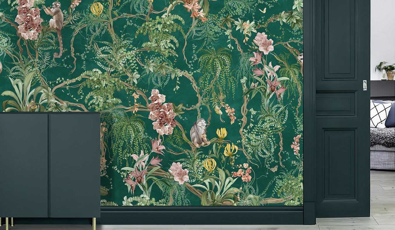 Панно Affresco Wallpaper Part 1 Monkeys AF959-COL5 2x2,01 м фото в интерьере