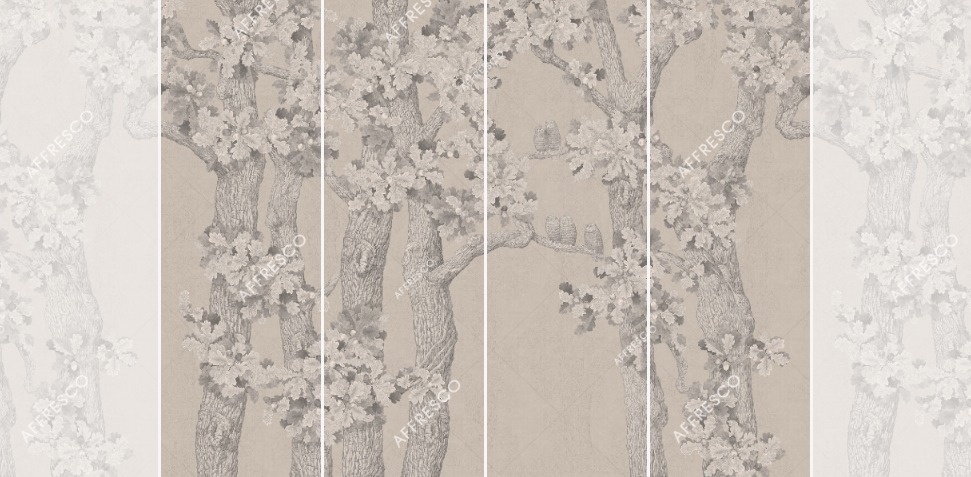 Панно Affresco Wallpaper Part 1 Oaks and Owls AB126-COL2 2x2,68 м