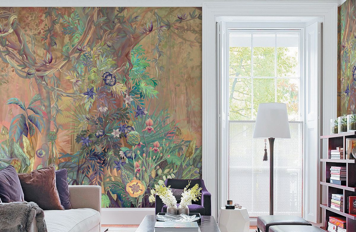 Панно Affresco Wallpaper Part 1 Unreal Forest AB140-COL4 2x2,68 м фото в интерьере