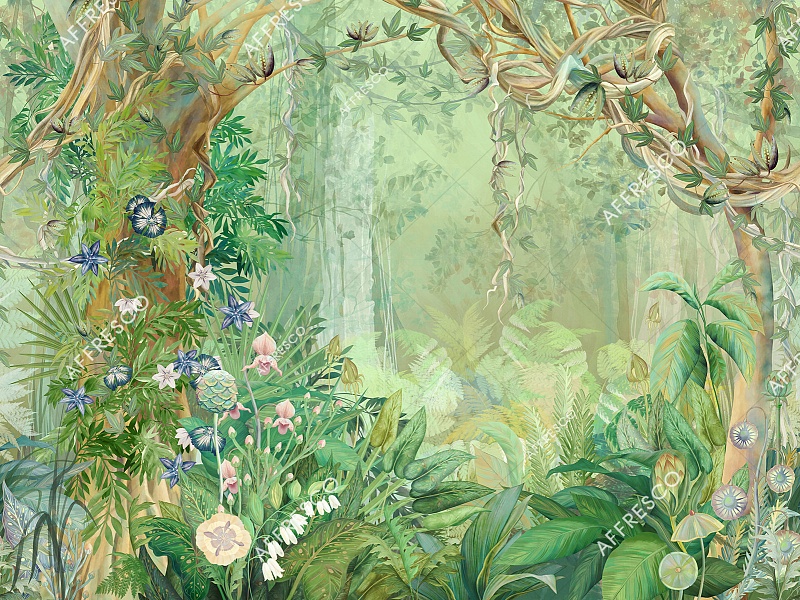 Панно Affresco Wallpaper Part 1 Unreal Forest AB140-COL5 2x2,68 м