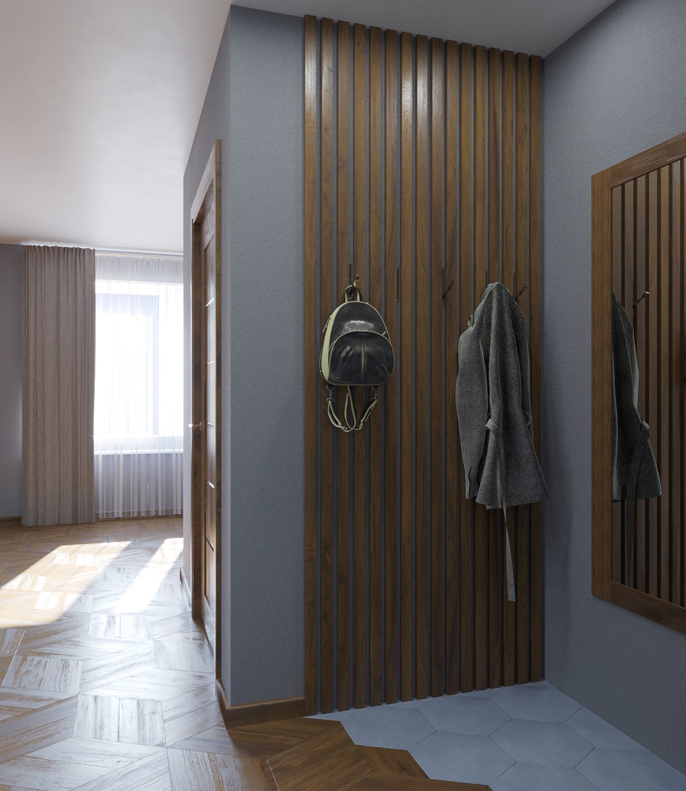 Рейка декоративная Modern Decor орех американский лак 3-х сторонняя 2800×40×40 фото в интерьере Рейка декоративная Modern Decor орех американский лак 3-х сторонняя 2800×40×40 фото в интерьере