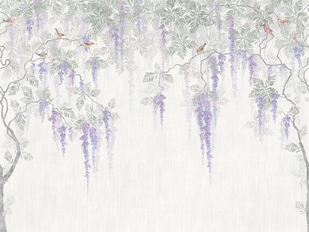 Панно Affresco Wallpaper Part 2 Wisteria in Bloom AB53-COL1 2x2,68 м Панно Affresco Wallpaper Part 2 Wisteria in Bloom AB53-COL1 2x2,68 м