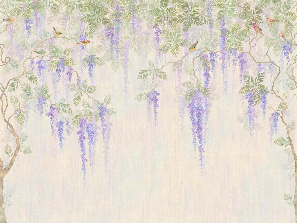 Панно Affresco Wallpaper Part 2 Wisteria in Bloom AB53-COL2 2x2,68 м Панно Affresco Wallpaper Part 2 Wisteria in Bloom AB53-COL2 2x2,68 м