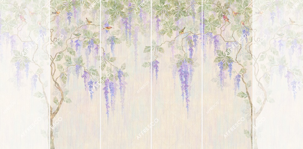 Панно Affresco Wallpaper Part 2 Wisteria in Bloom AB53-COL2 2x2,68 м Панно Affresco Wallpaper Part 2 Wisteria in Bloom AB53-COL2 2x2,68 м
