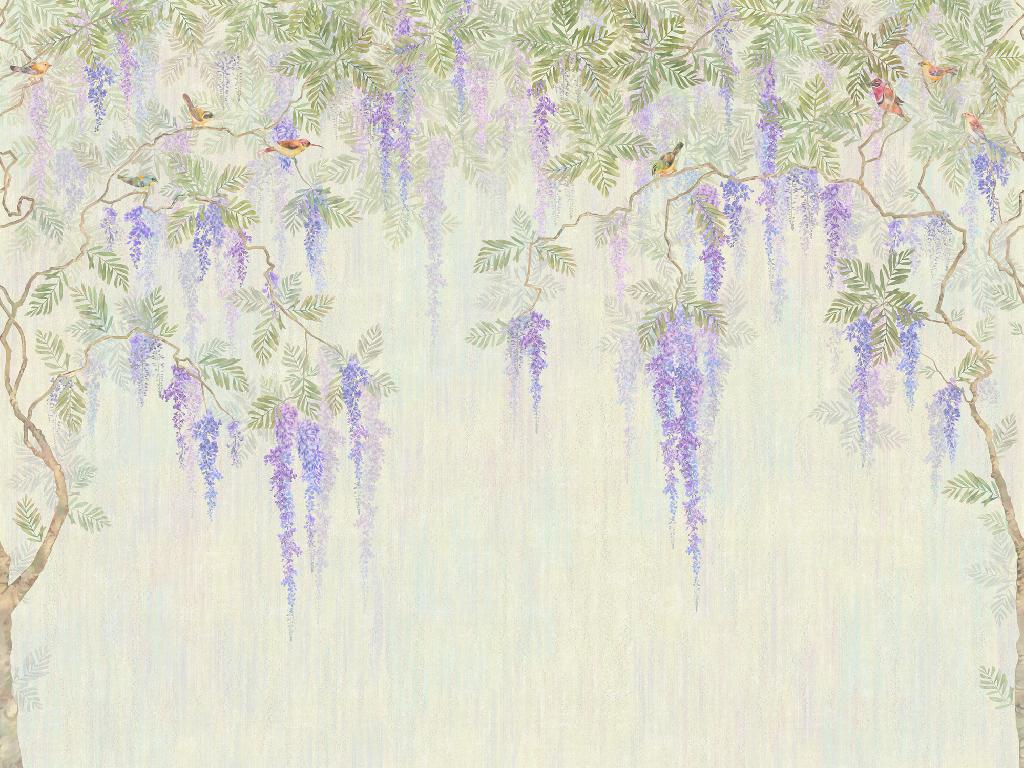 Панно Affresco Wallpaper Part 2 Wisteria in Bloom AB53-COL3 2x2,68 м Панно Affresco Wallpaper Part 2 Wisteria in Bloom AB53-COL3 2x2,68 м