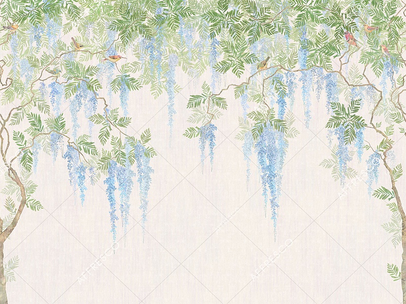 Панно Affresco Wallpaper Part 2 Wisteria in Bloom AB53-COL4 2x2,68 м Панно Affresco Wallpaper Part 2 Wisteria in Bloom AB53-COL4 2x2,68 м