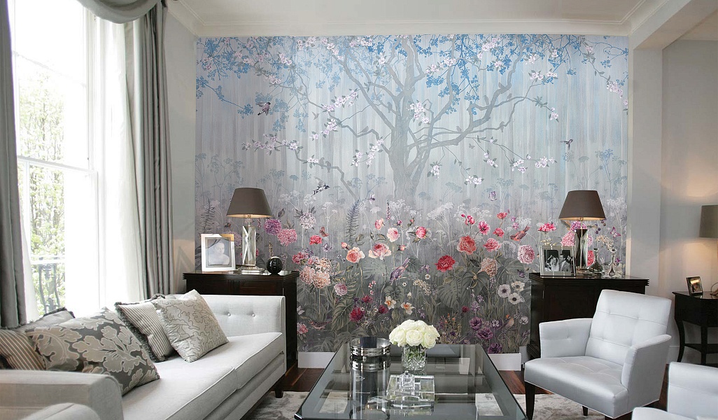 Панно Affresco Wallpaper Part 2 Blooming Woods WP42-COL3 2x2,68 м фото в интерьере